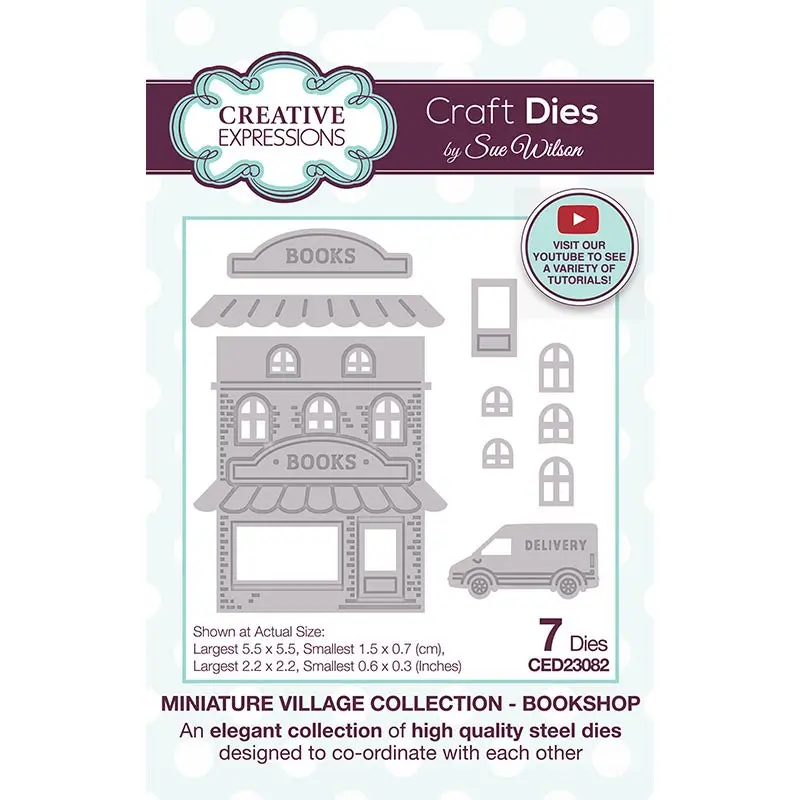 Creative Expressions Sue Wilson Miniature Village Bookshop Craft Die 1