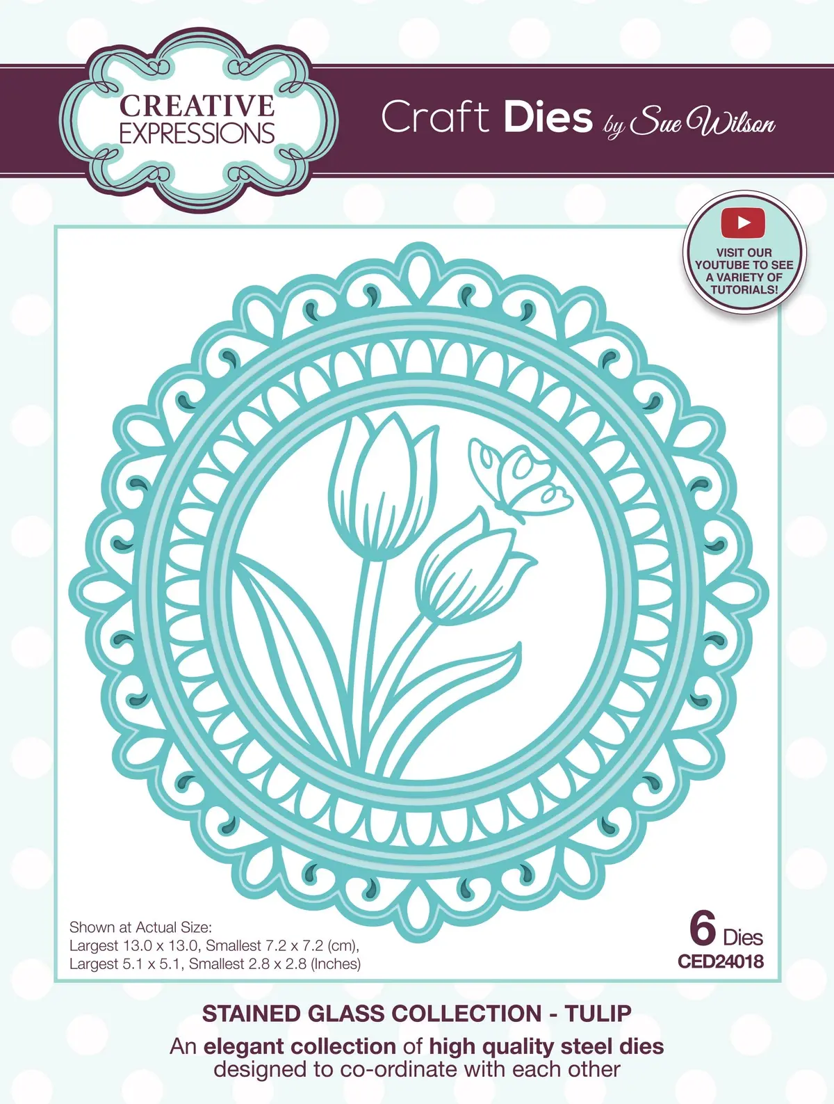 Creative Expressions Sue Wilson Stained Glass Tulip Craft Die 1