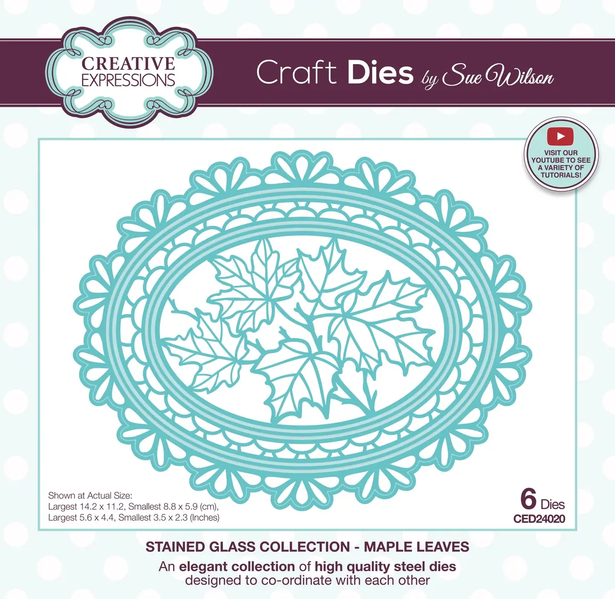 Creative Expressions Sue Wilson Stained Glass Maple Leaves Craft Die 1