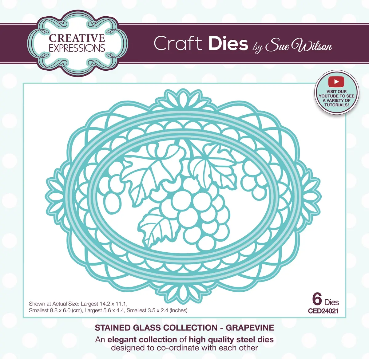 Creative Expressions Sue Wilson Stained Glass Grapevine Craft Die 1