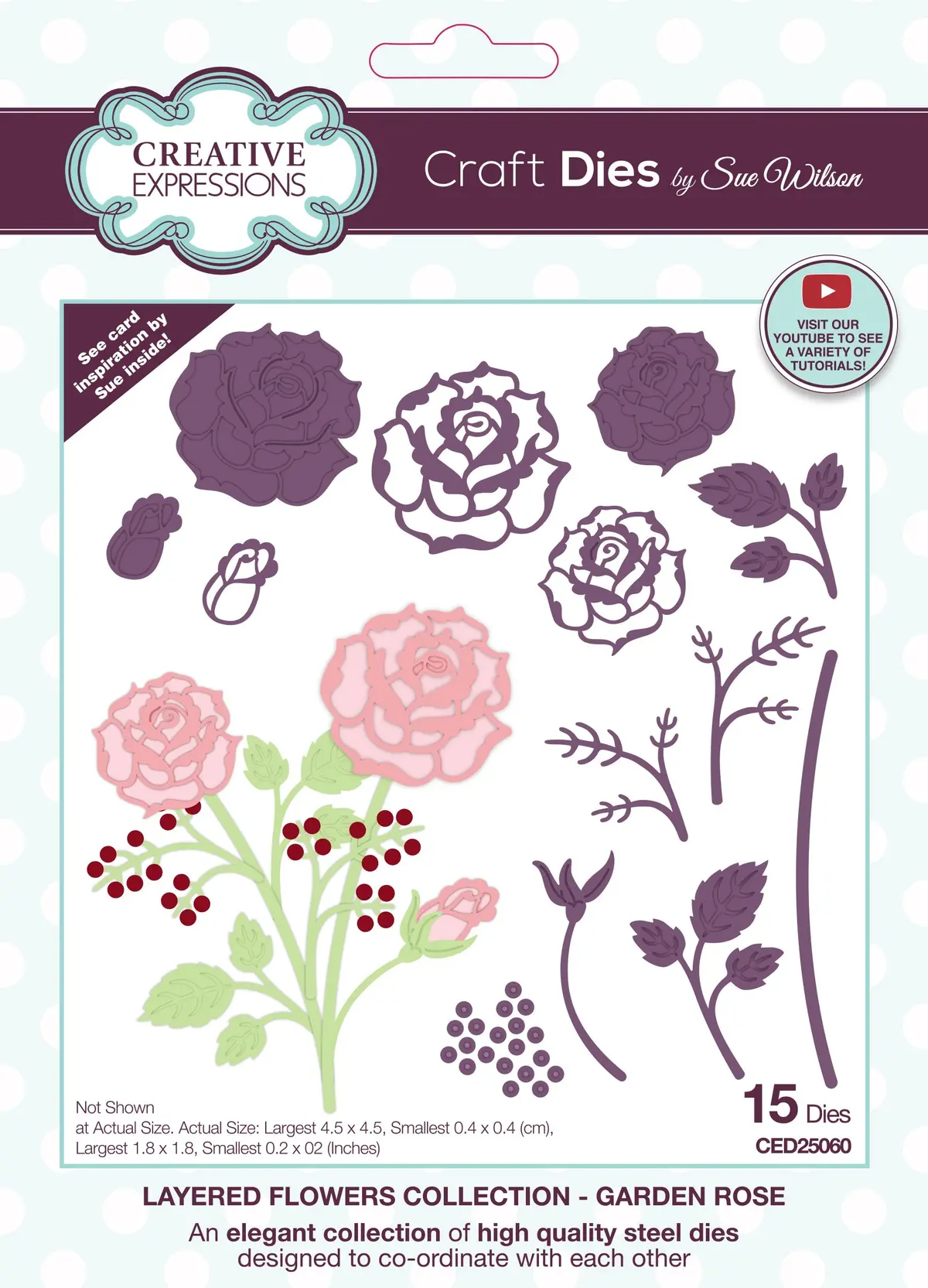 Creative Expressions Sue Wilson Layered Flowers Collection Garden Rose Craft Die 1