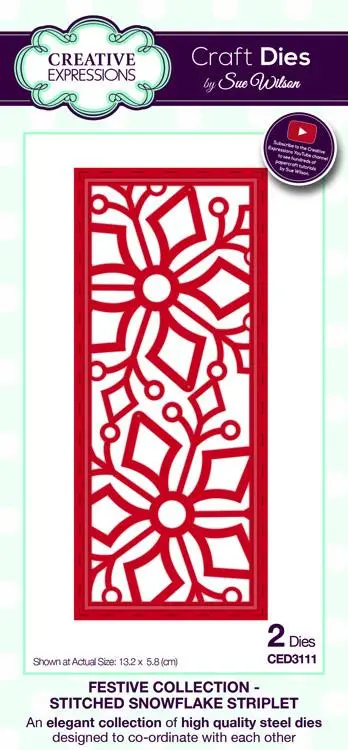 Festive Collection Stitched Snowflake Striplet 1