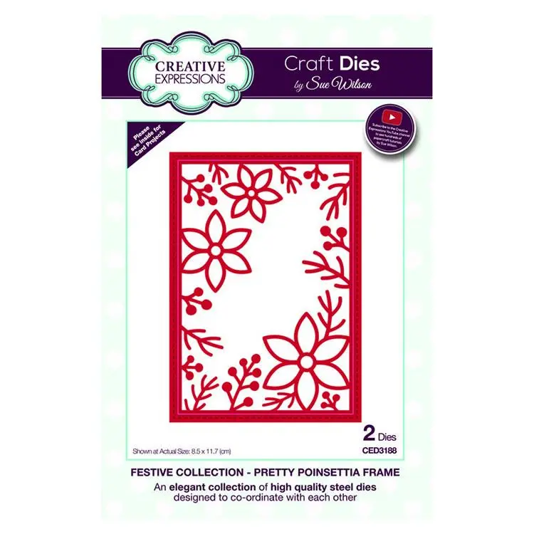 Festive Collection Pretty Poinsettia Frame Craft Die 1