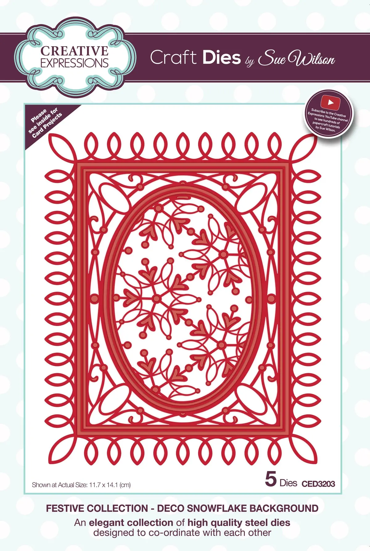 Dies By Sue Wilson Festive Deco Snowflake Background 1