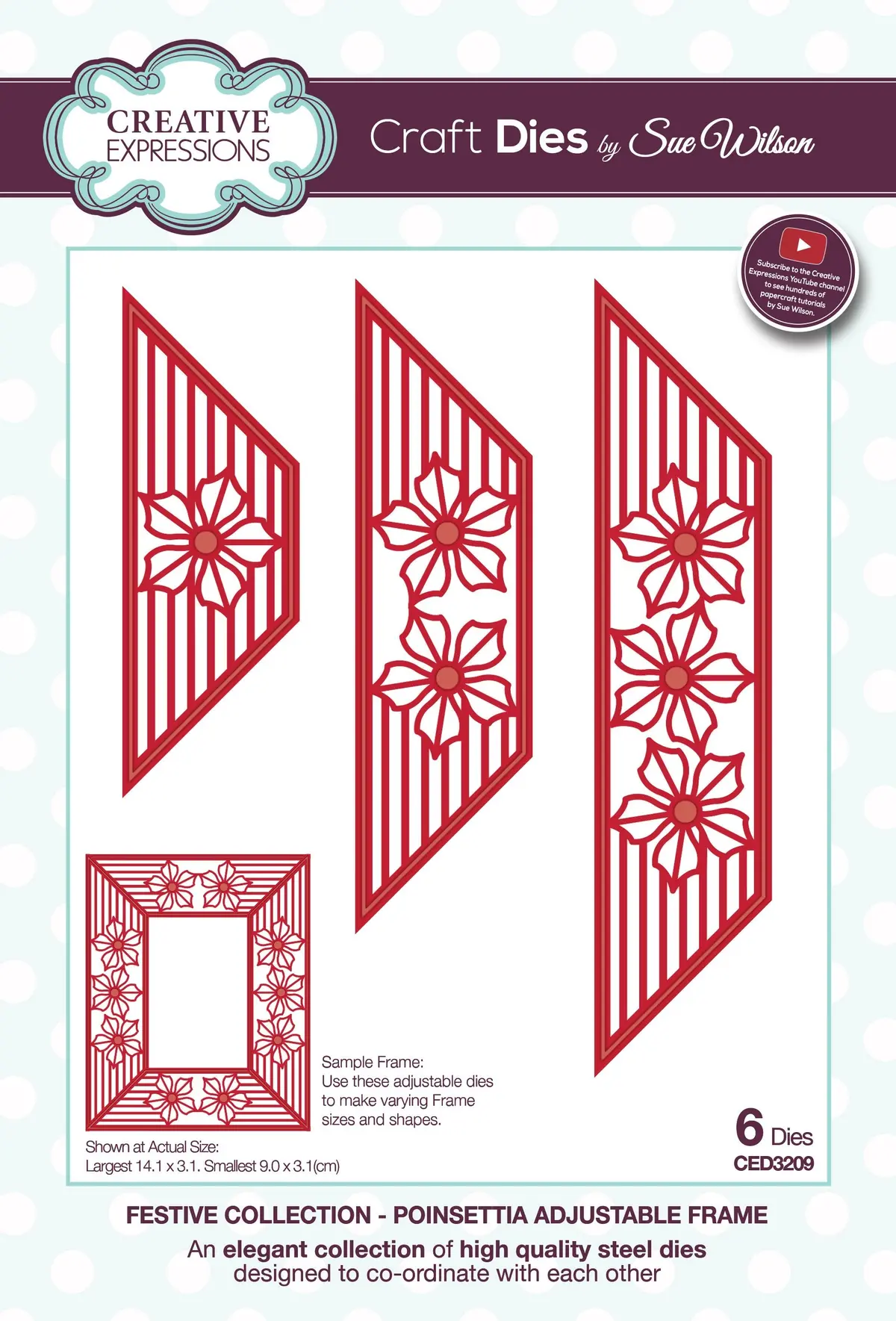 Dies By Sue Wilson Festive Poinsettia Adjustable Frame 1