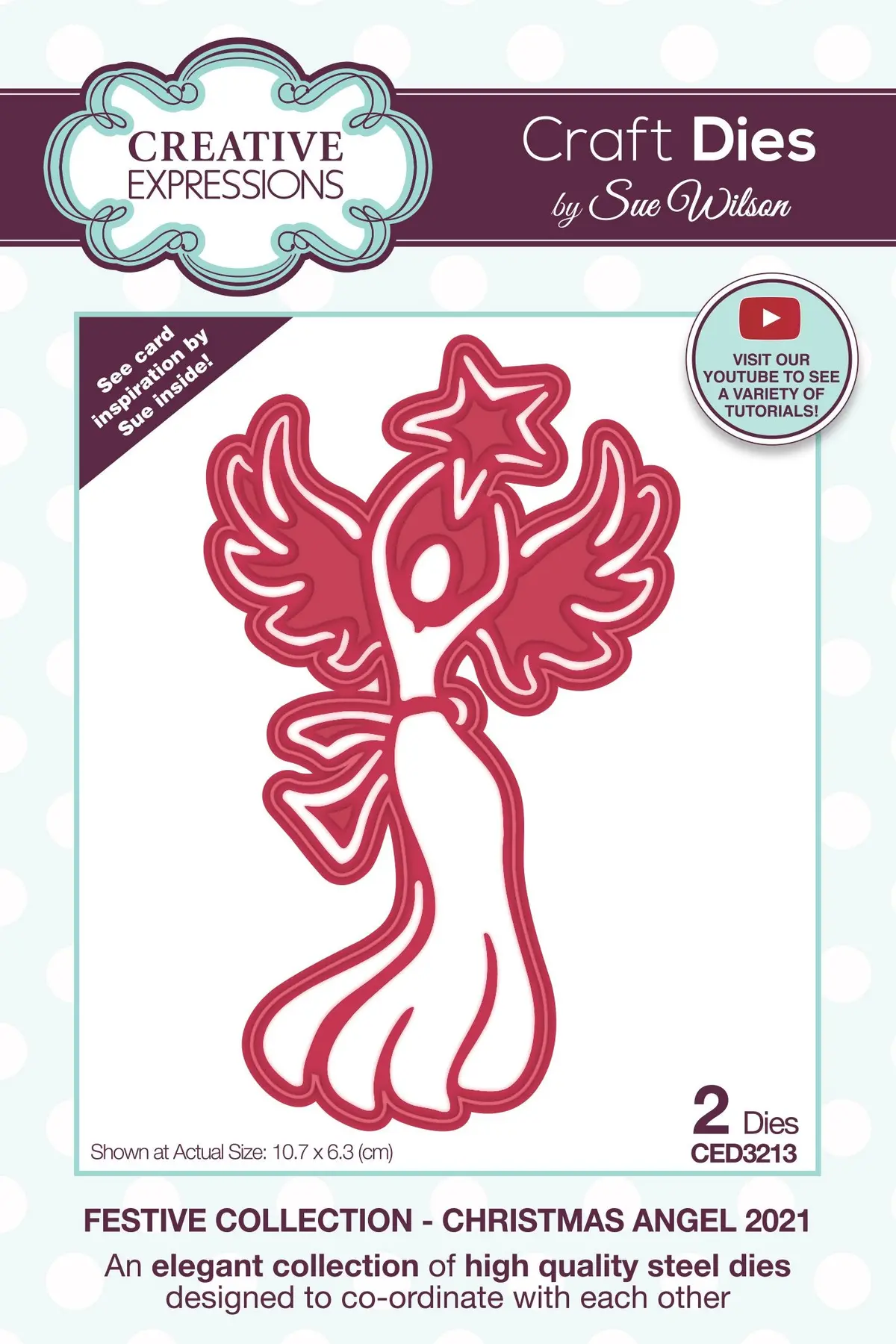 Creative Expressions Sue Wilson Christmas Angel 2021 Craft Die 1