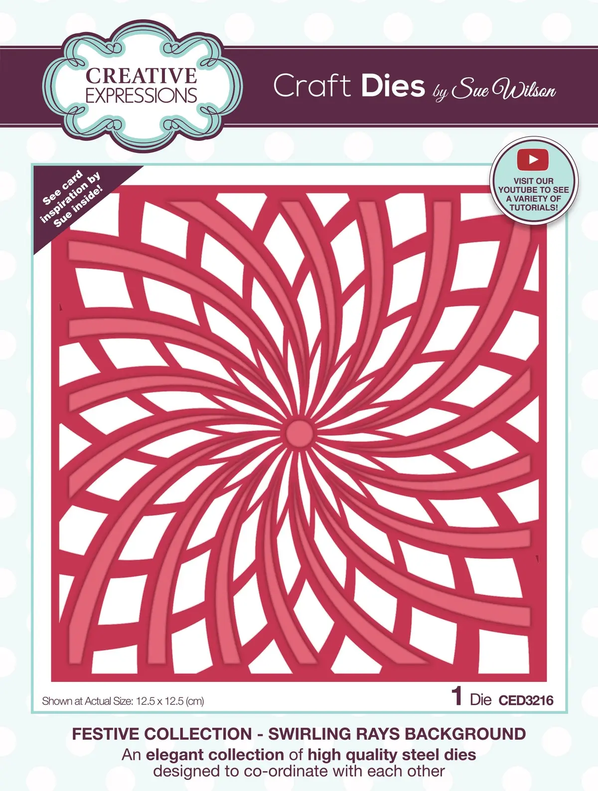 Creative Expressions Sue Wilson Swirling Rays Background Craft Die 1