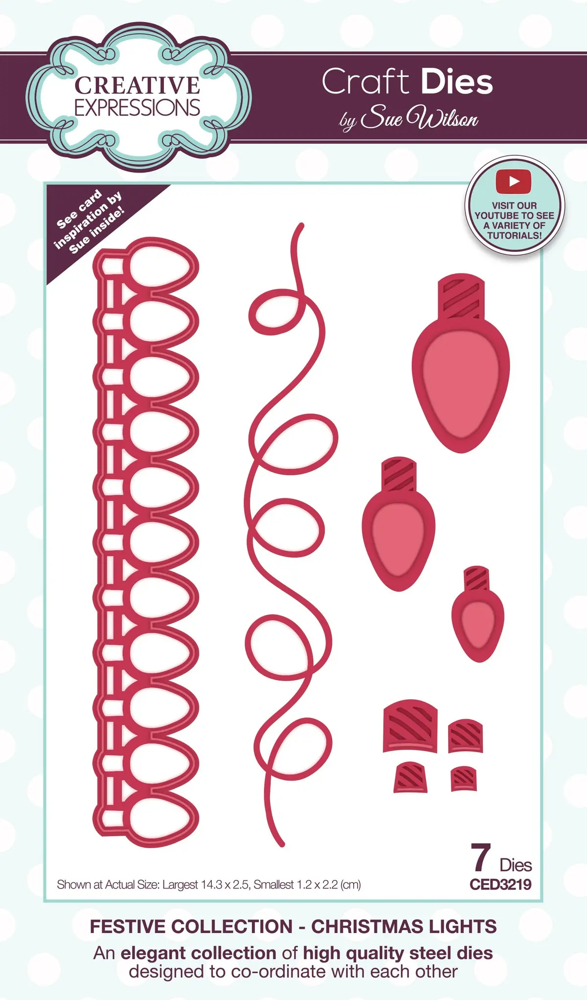 Creative Expressions Sue Wilson Christmas Lights Craft Die 1