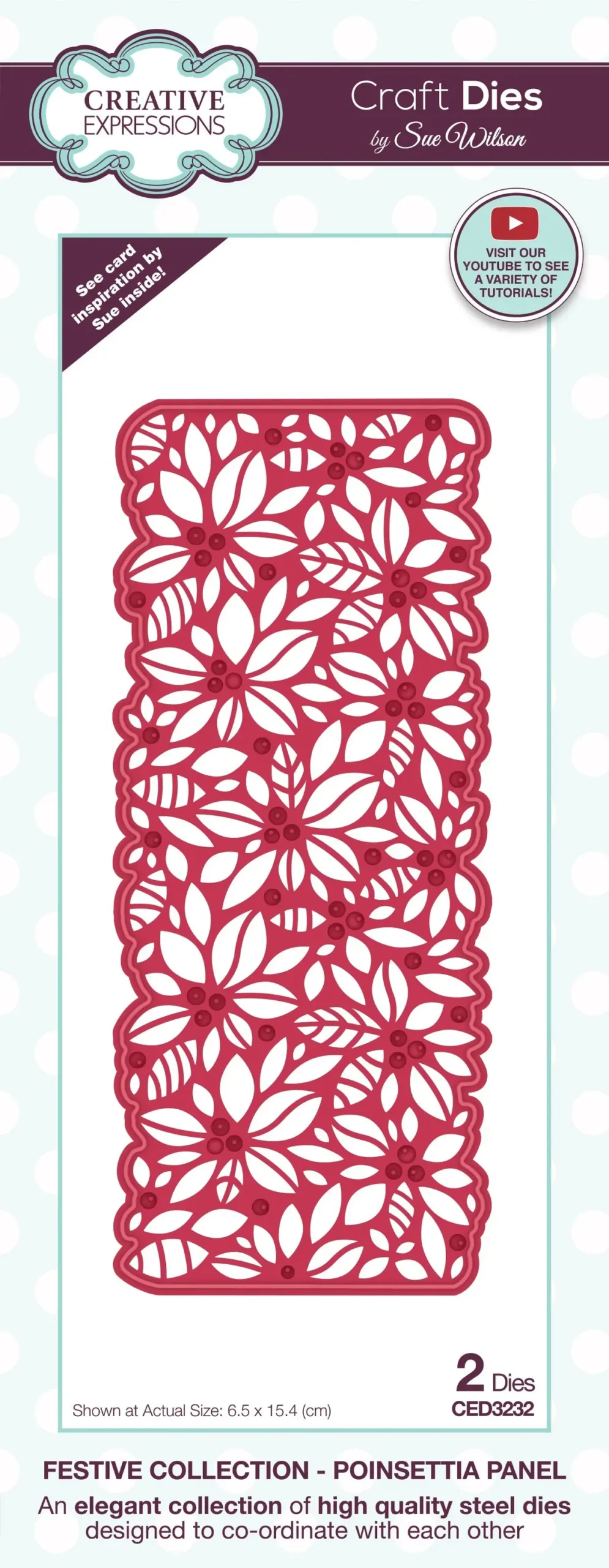 Creative Expressions Sue Wilson Festive Poinsettia Panel Craft Die 1