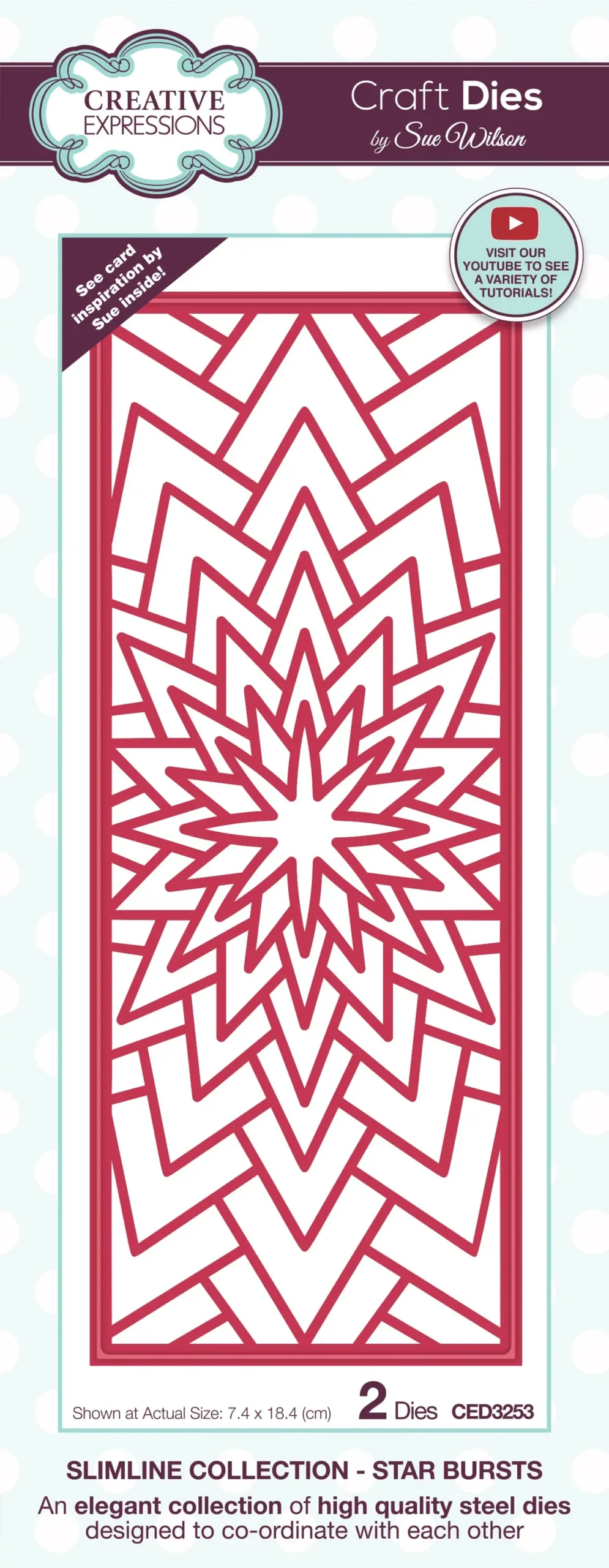 Creative Expressions Sue Wilson Slimline Star Bursts Craft Die 1