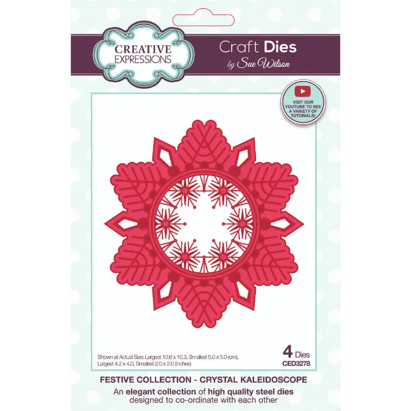 Creative Expressions Sue Wilson Festive Crystal Kaleidoscope Craft Die 1