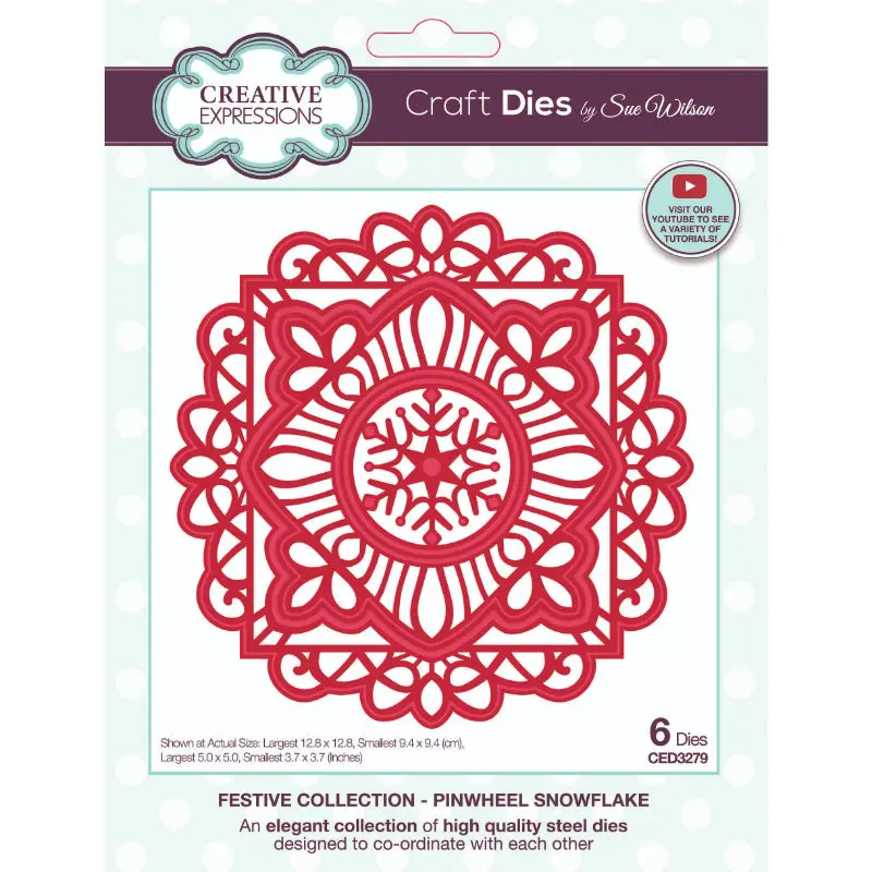 Creative Expressions Sue Wilson Festive Pinwheel Snowflake Craft Die 1