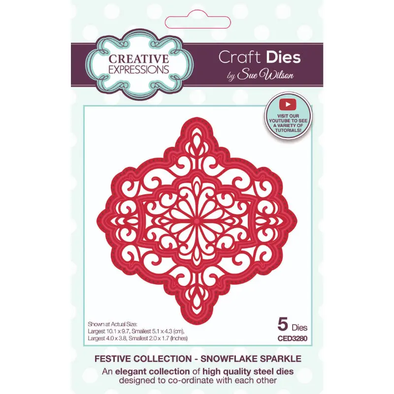 Creative Expressions Sue Wilson Festive Snowflake Sparkle Craft Die 1