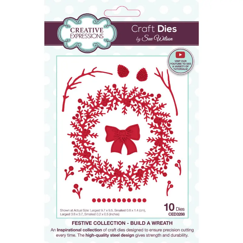 Creative Expressions Sue Wilson Festive Build A Wreath Craft Die 1