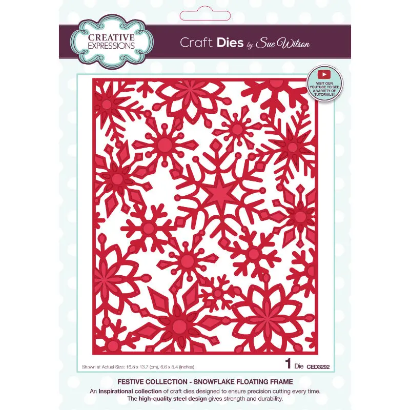 Creative Expressions Sue Wilson Festive Snowflake Floating Frame Craft Die 1