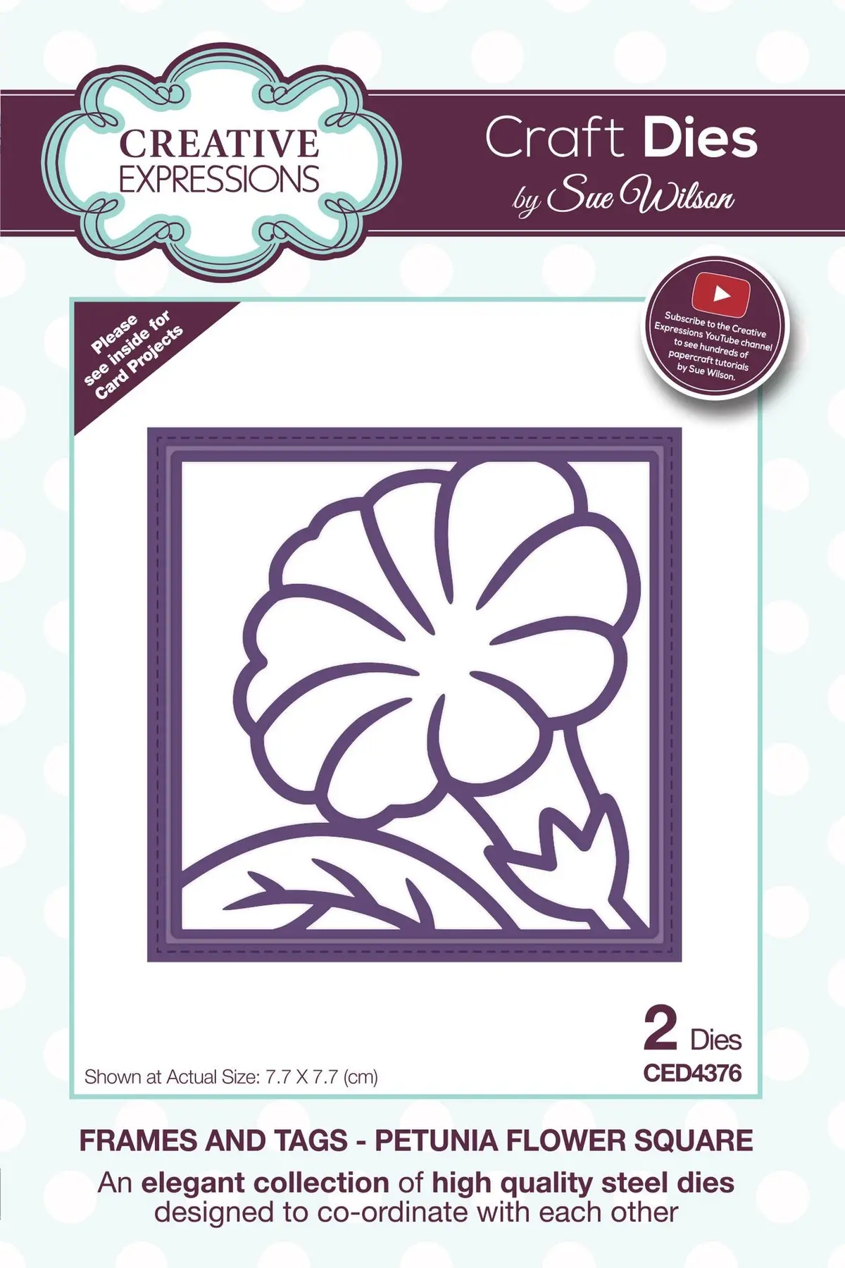 Creative Expressions Dies By Sue Wilson Frames And Tags Collection Petunia Flower Square 1