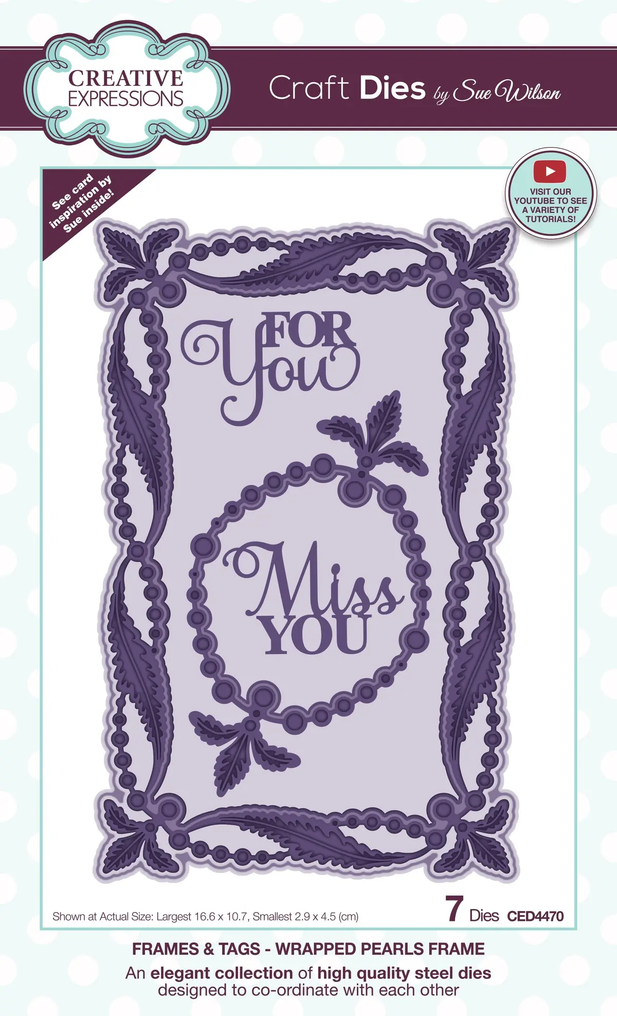 Creative Expressions Sue Wilson Frames & Tags Wrapped Pearl Frame Craft Die 1