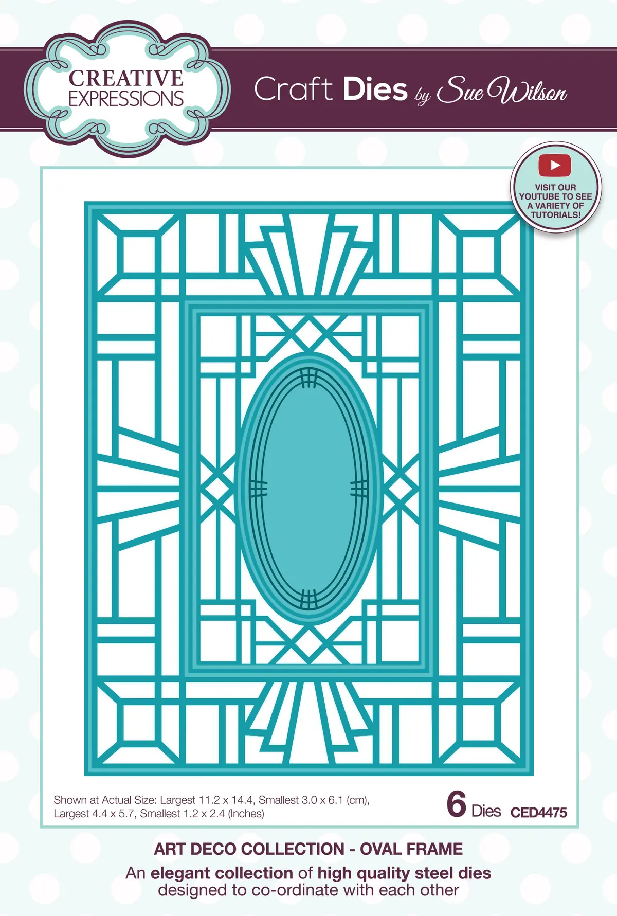 Creative Expressions Sue Wilson Art Deco Collection Oval Frame Craft Die 1