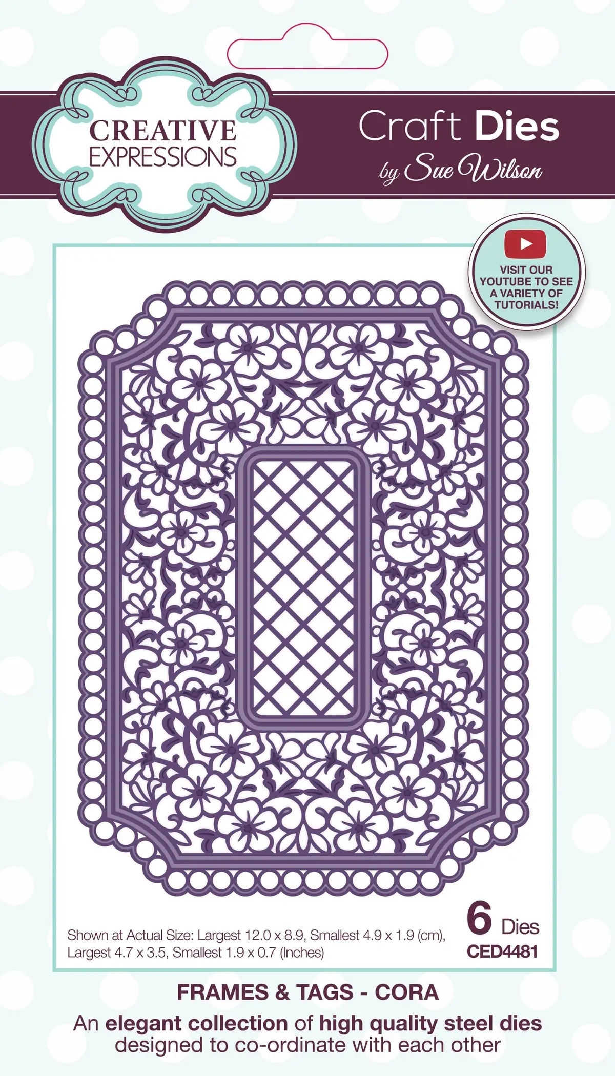 Creative Expressions Sue Wilson Frames & Tags Cora Craft Die 1