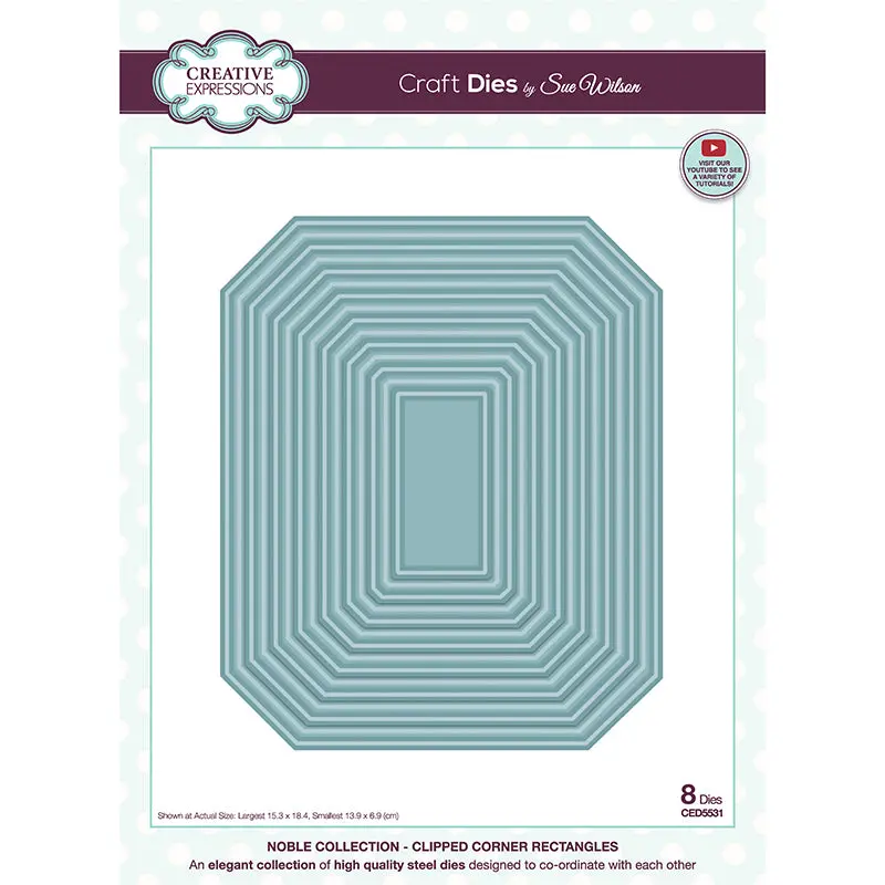 Sue Wilson Noble Clipped Corner Rectangles Craft Die 1