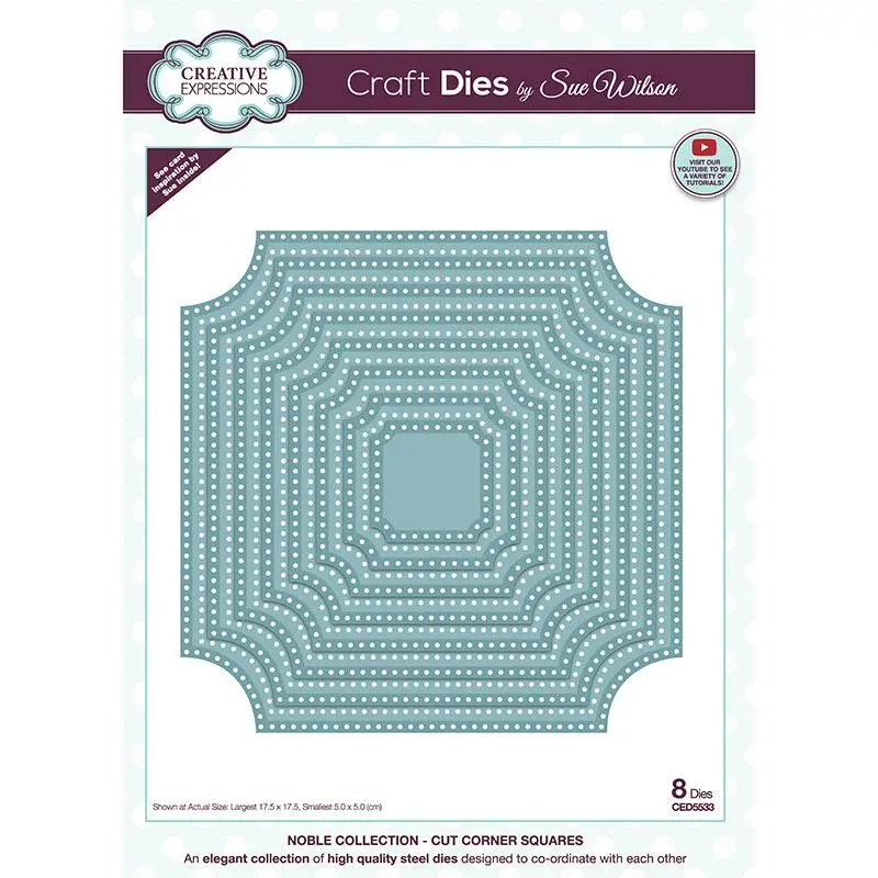Creative Expressions Sue Wilson Noble Fancy Corner Squares Craft Die 1