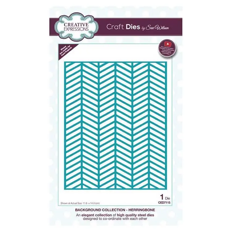 Creative Expressions Dies By Sue Wilson Background Collection Herringbone 1