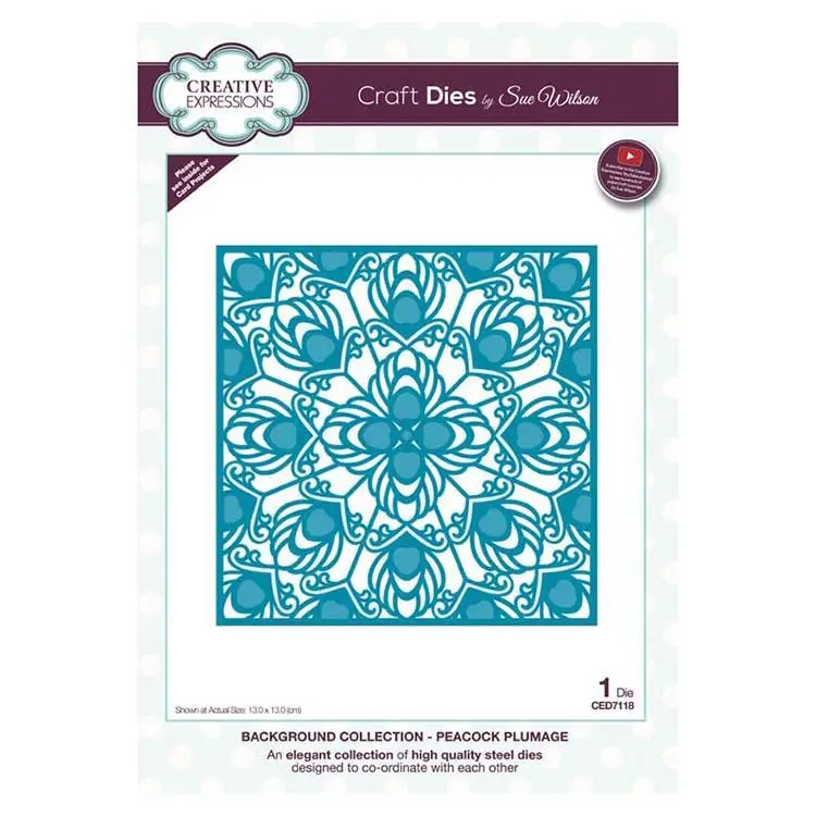 Dies By Sue Wilson Background Collection Peacock Plumage 1