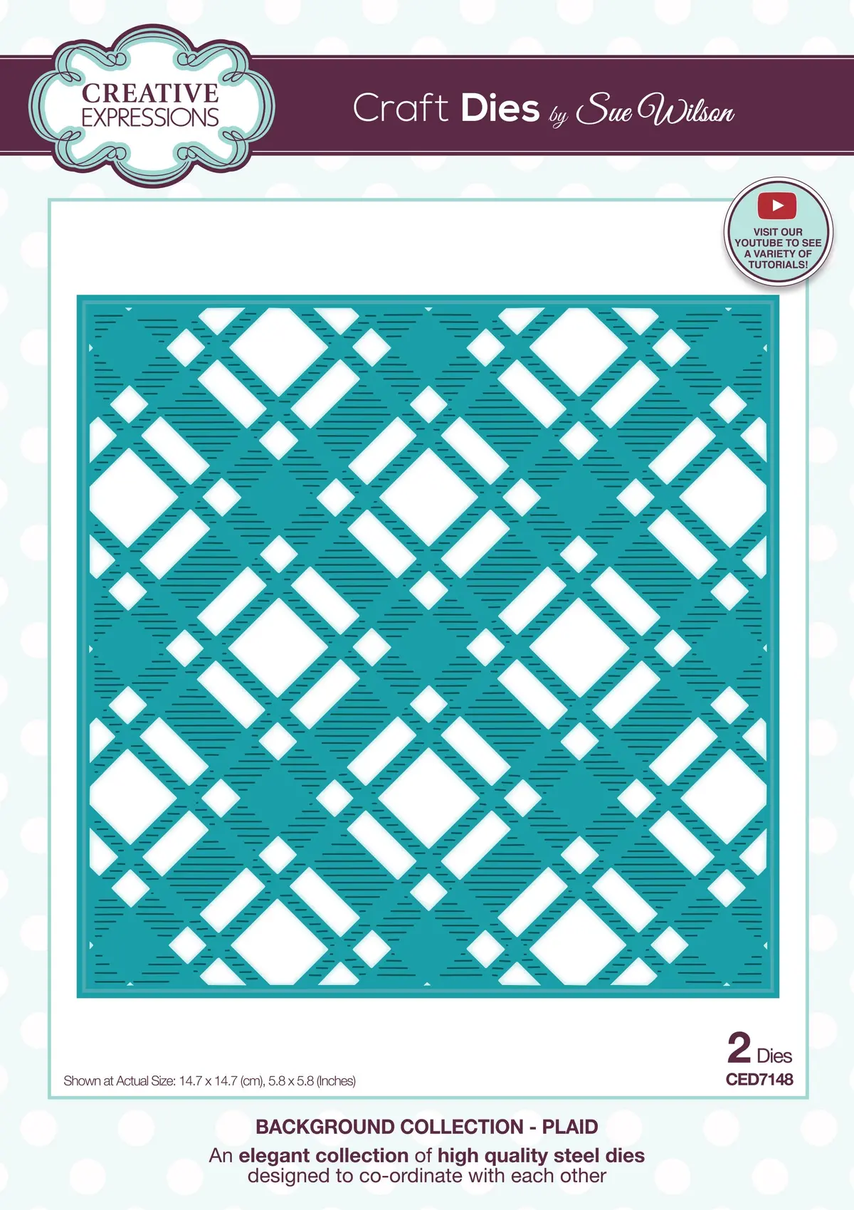 Creative Expressions Sue Wilson Background Plaid Craft Die 1