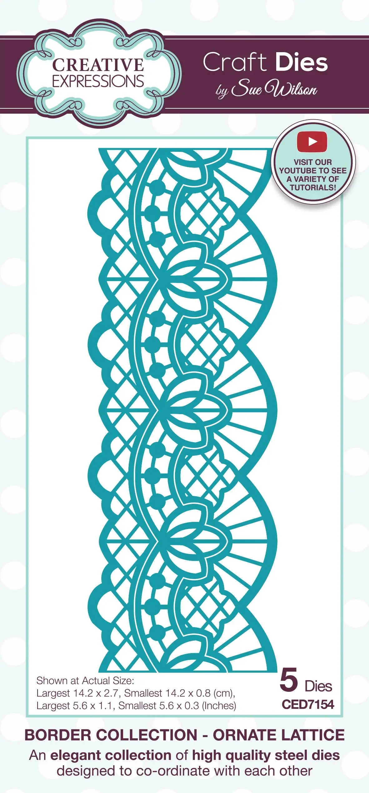 Creative Expressions Sue Wilson Border Ornate Lattice Craft Die 1
