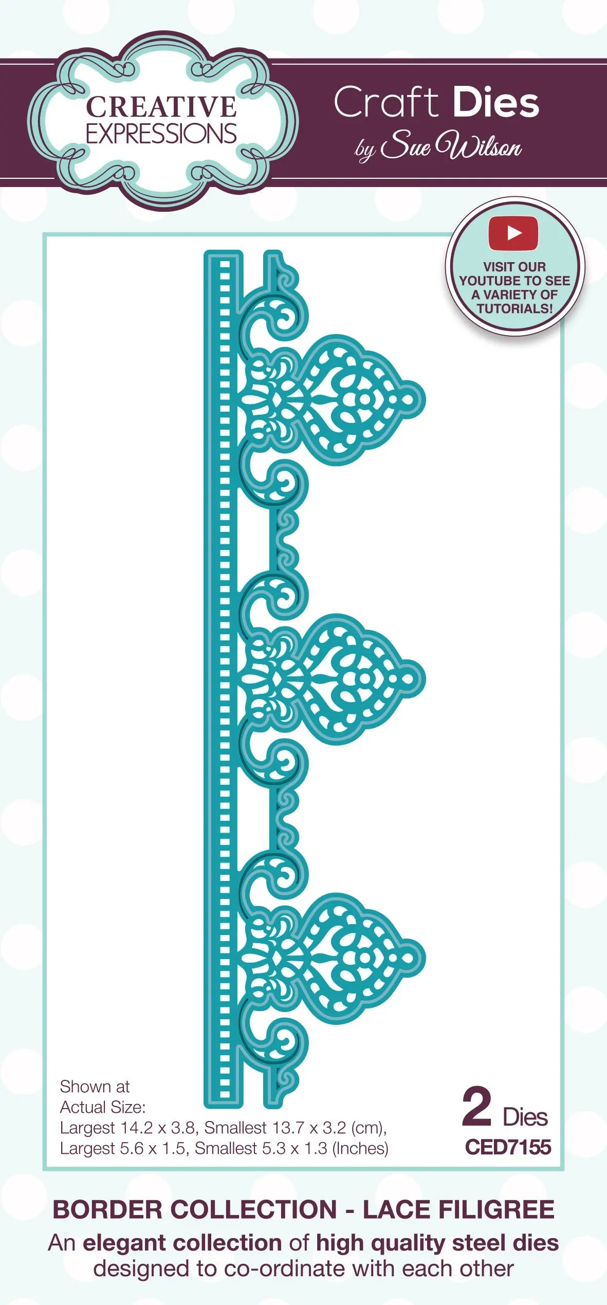Creative Expressions Sue Wilson Border Lace Filigree Craft Die 1