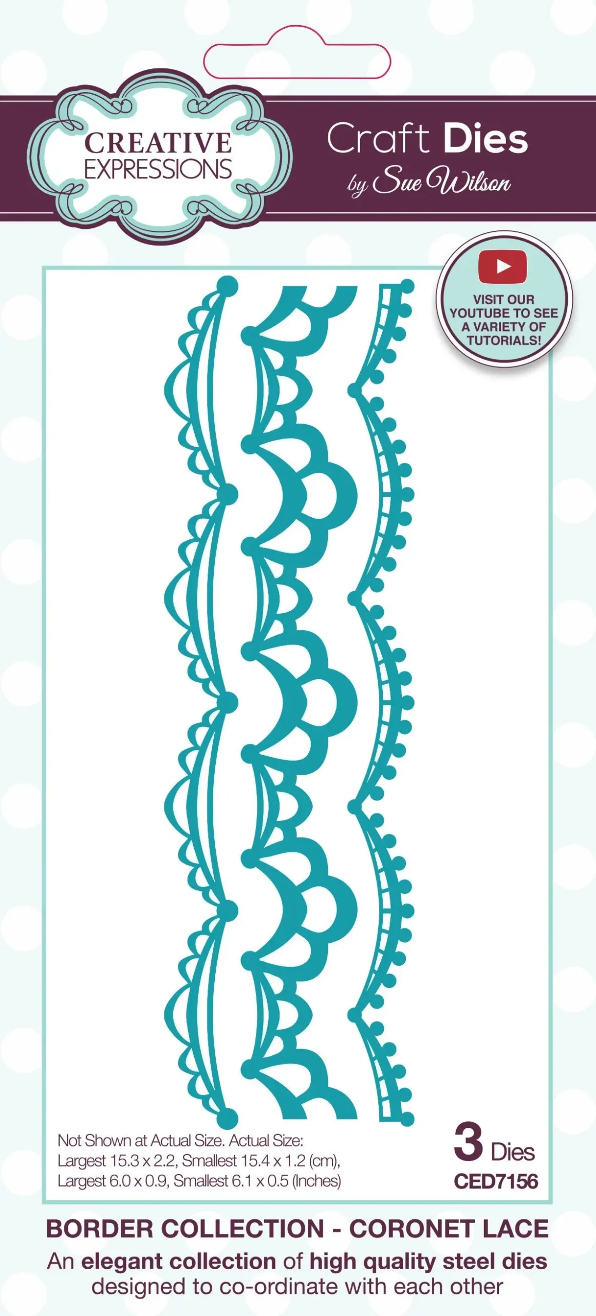 Creative Expressions Sue Wilson Border Coronet Lace Craft Die 1