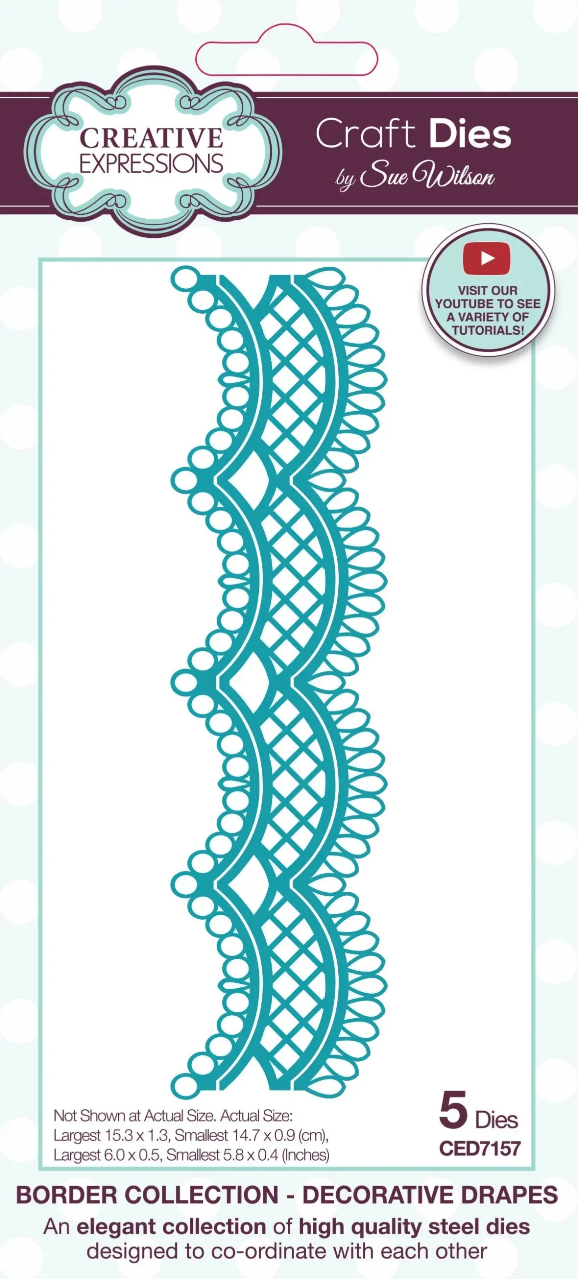 Creative Expressions Sue Wilson Border Decorative Drapes Craft Die 1