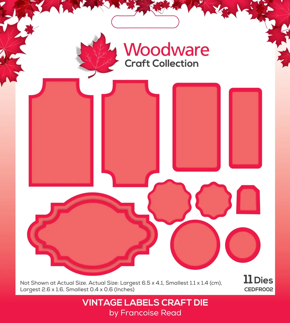 Woodware Francoise Read Vintage Labels Craft Die 1