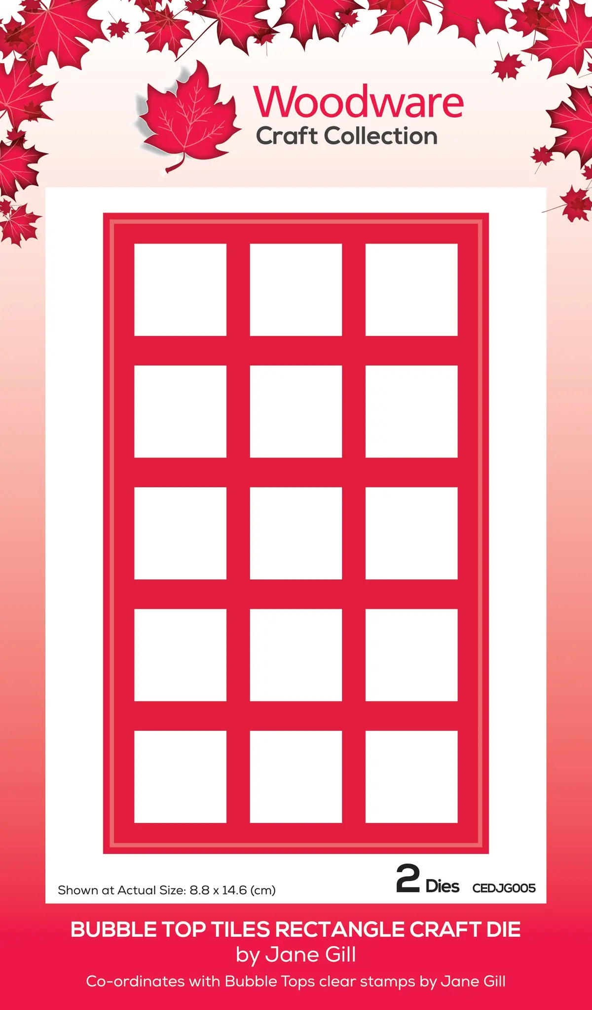 Woodware Jane Gill Bubble Top Tiles Rectangle Die 1