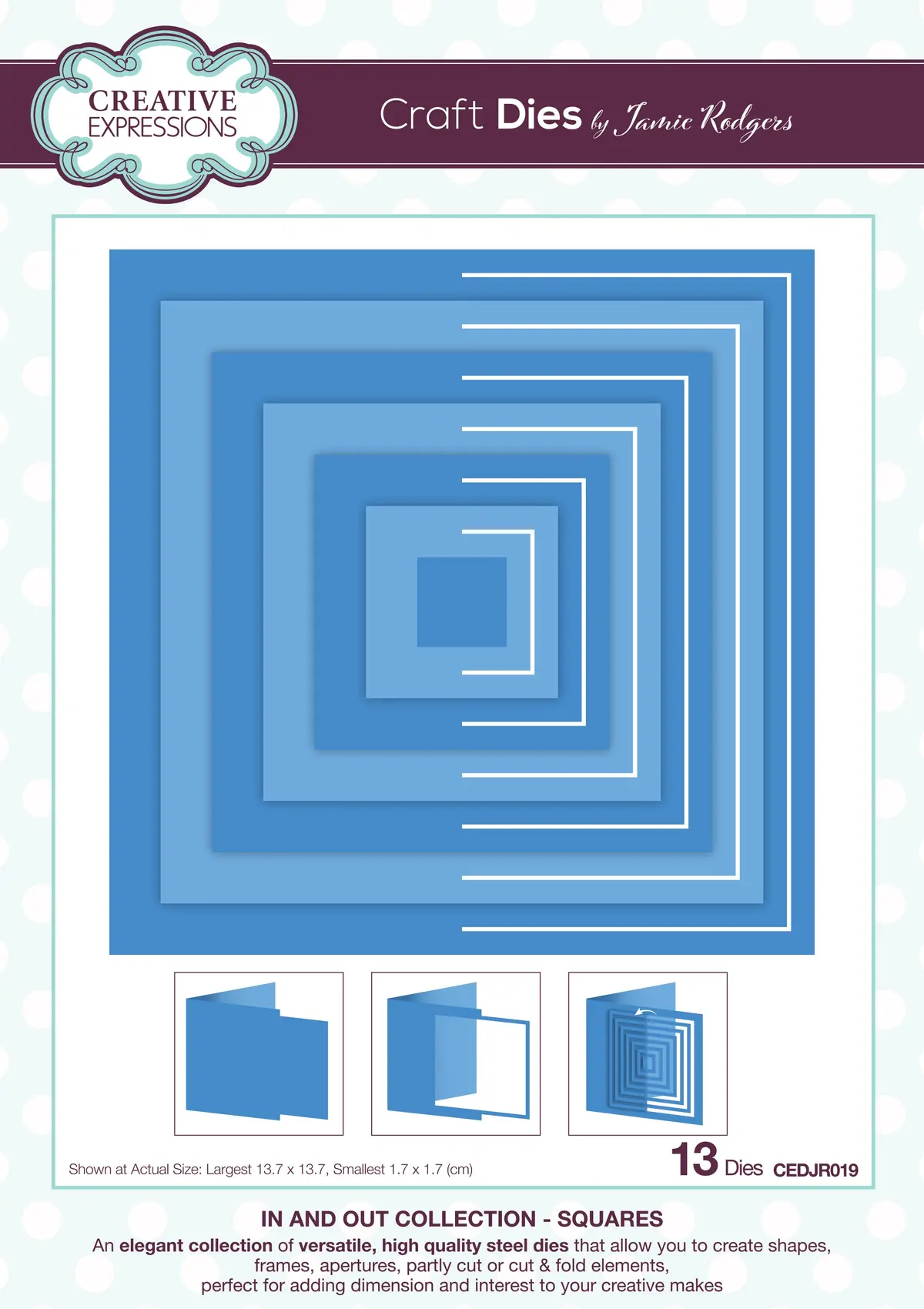 Creative Expressions Jamie Rodgers In And Out Collection Squares Craft Die 1