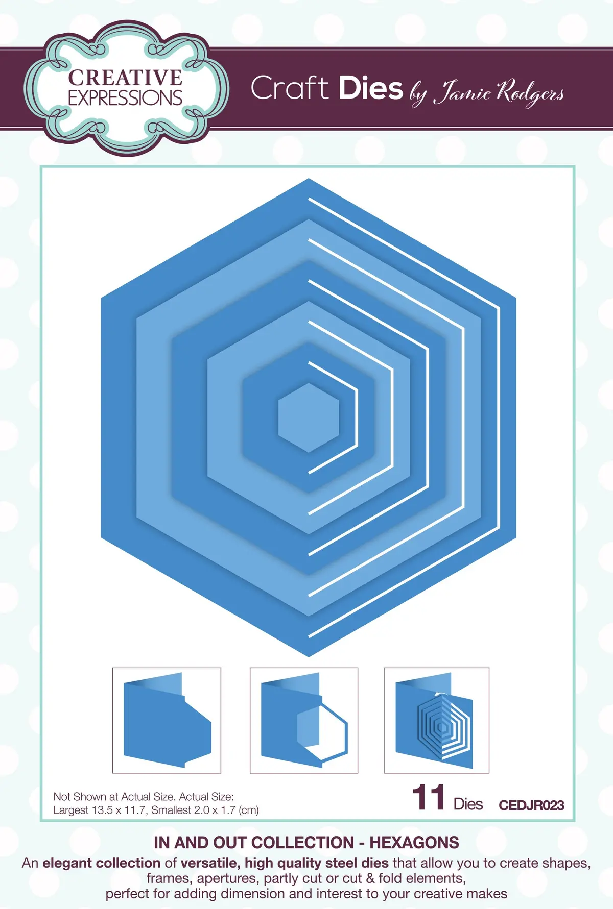 Creative Expressions Jamie Rodgers In And Out Collection Hexagons Craft Die 1
