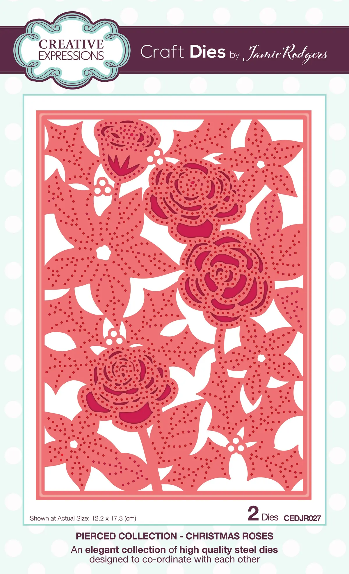 Creative Expressions Jamie Rodgers Pierced Christmas Roses Craft Die 1