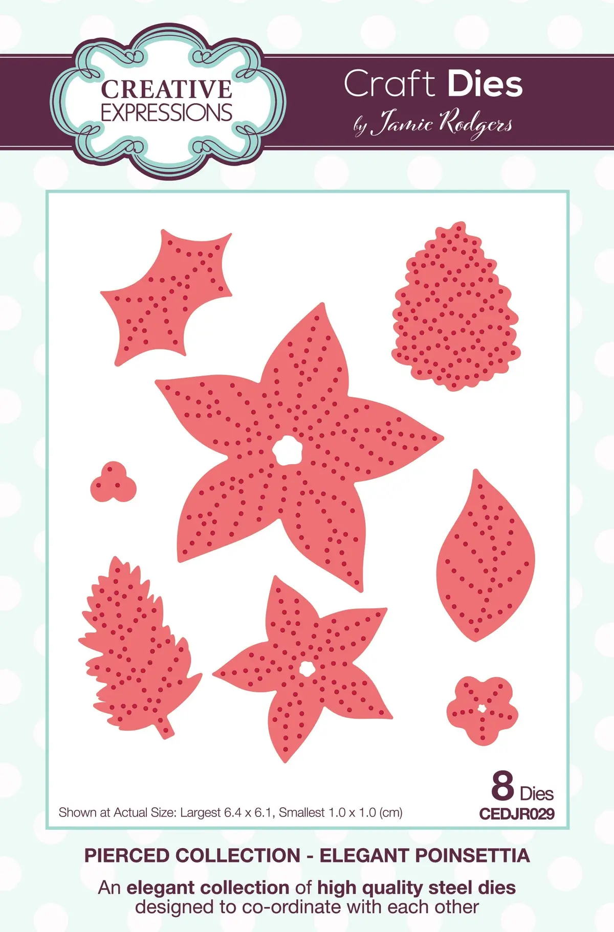 Creative Expressions Jamie Rodgers Pierced Elegant Poinsettia Craft Die 1