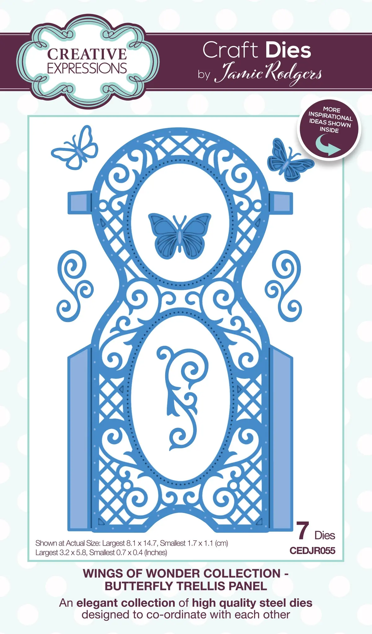 Creative Expressions Jamie Rodgers Butterfly Trellis Panel Craft Die 1