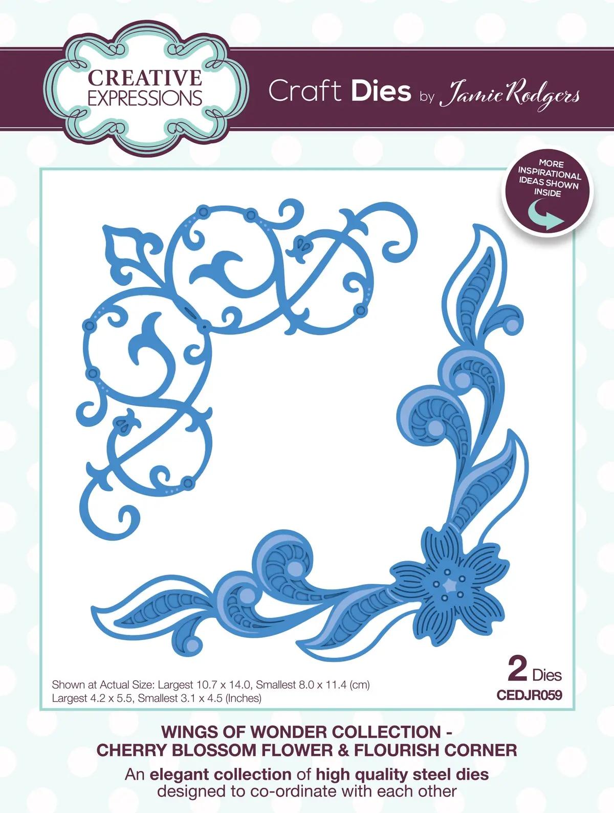 Creative Expressions Jamie Rodgers Cherry Blossom Flower & Flourish Corner Craft Die 1