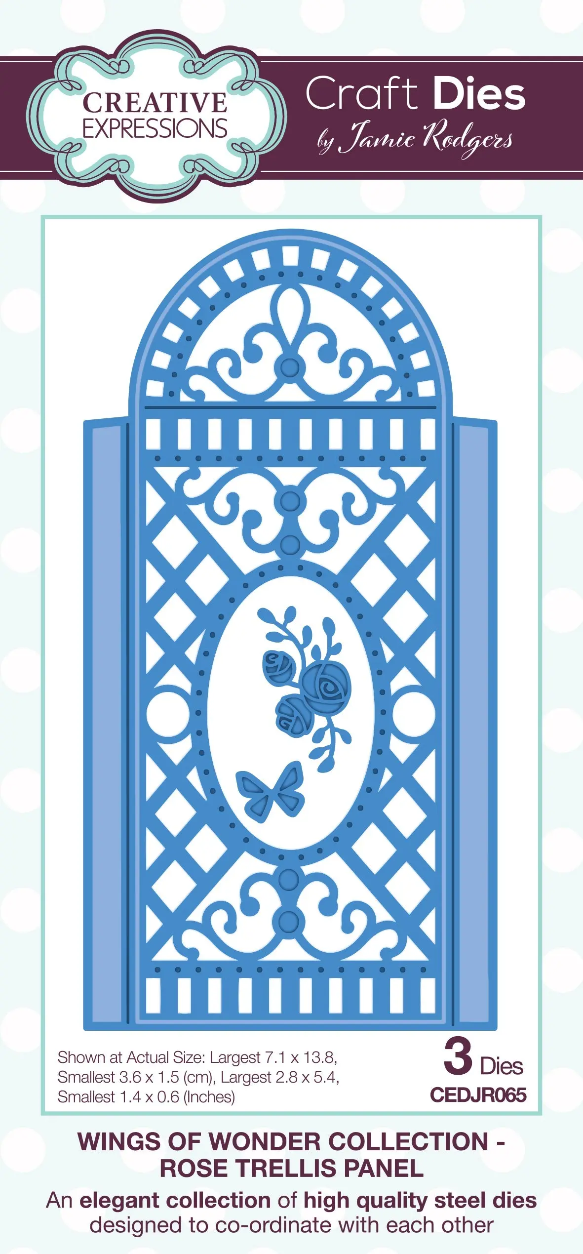 Creative Expressions Jamie Rodgers Rose Trellis Panel Craft Die 1