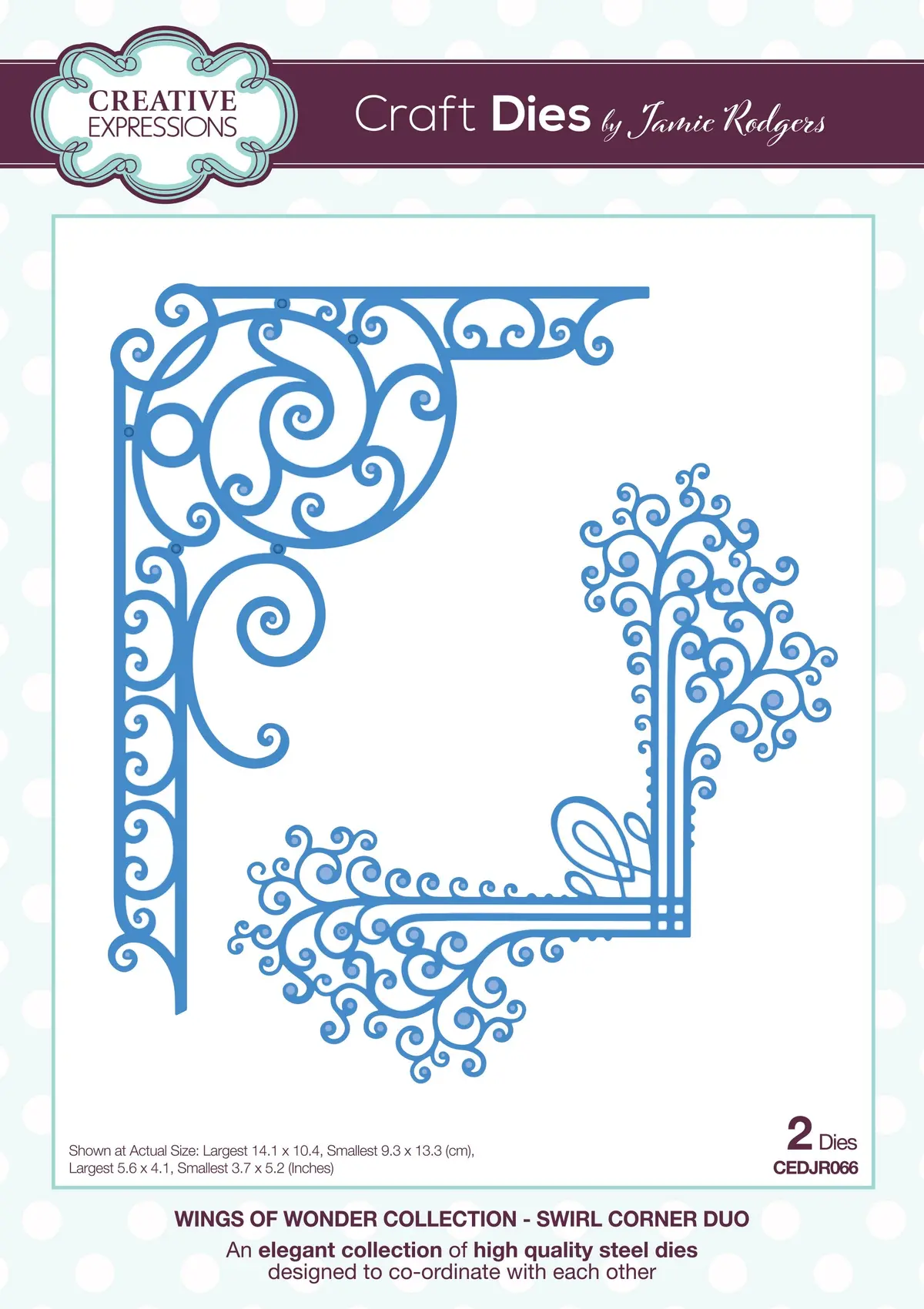Creative Expressions Jamie Rodgers Swirl Corner Duo Craft Die 1