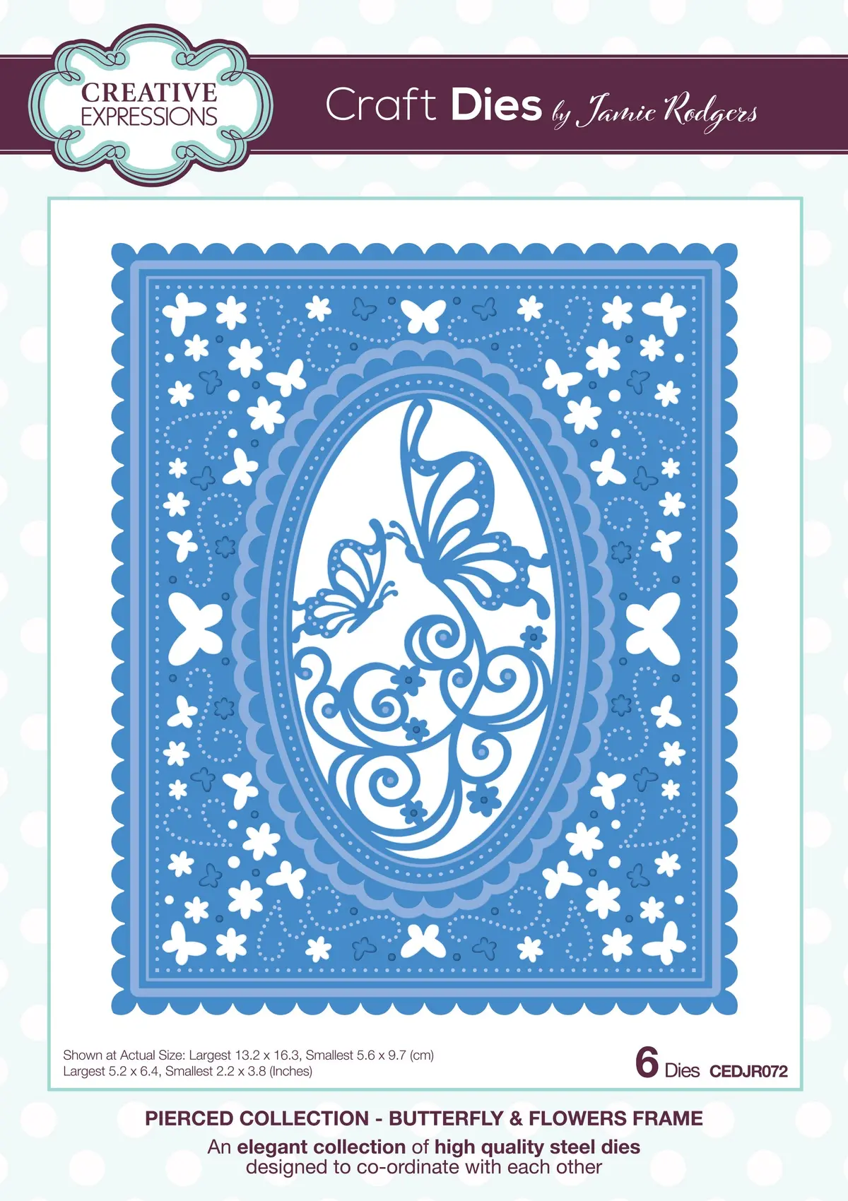 Creative Expressions Jamie Rodgers Butterfly & Flowers Frame Craft Die 1