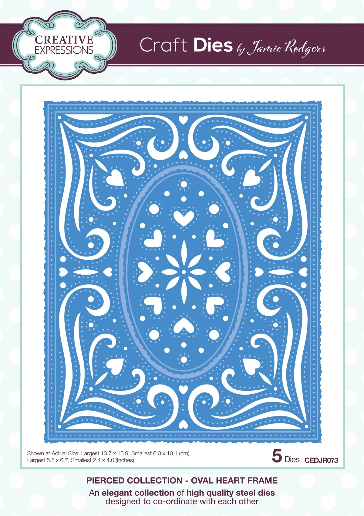 Creative Expressions Jamie Rodgers Oval Heart Frame Craft Die 1