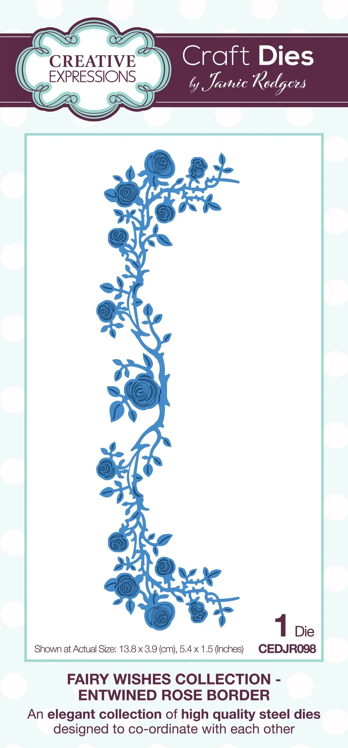 Creative Expressions Jamie Rodgers Fairy Wishes Entwined Rose Border Craft Die 1