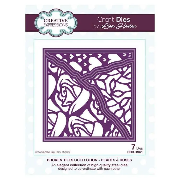 Creative Expressions Broken Tiles Collection Hearts & Roses Craft Die 1