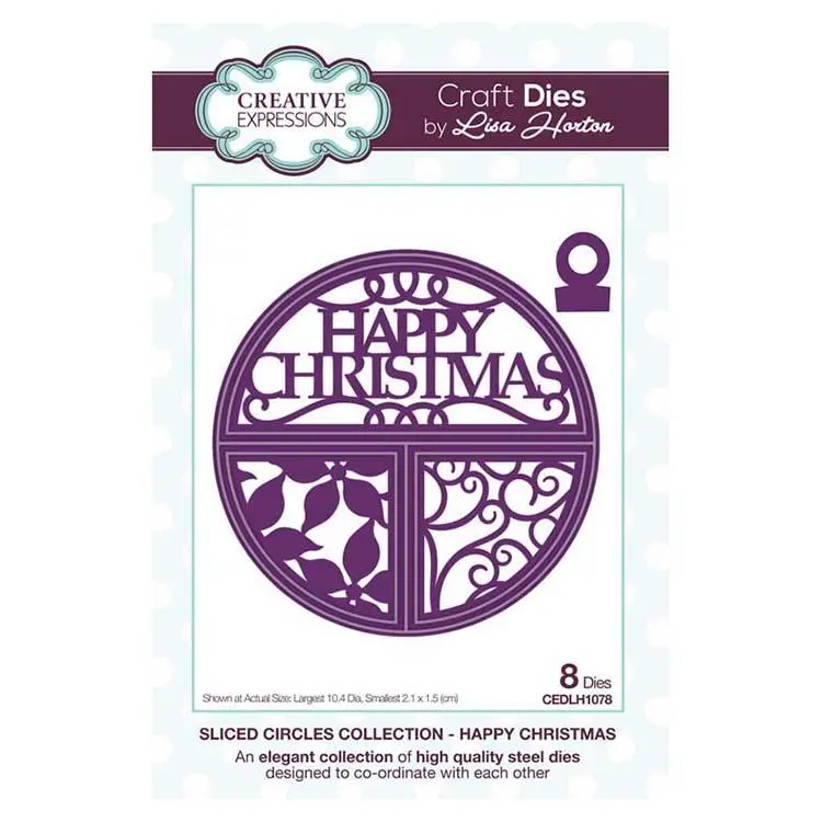 Creative Expressions Split Circles Happy Christmas Craft Die 1