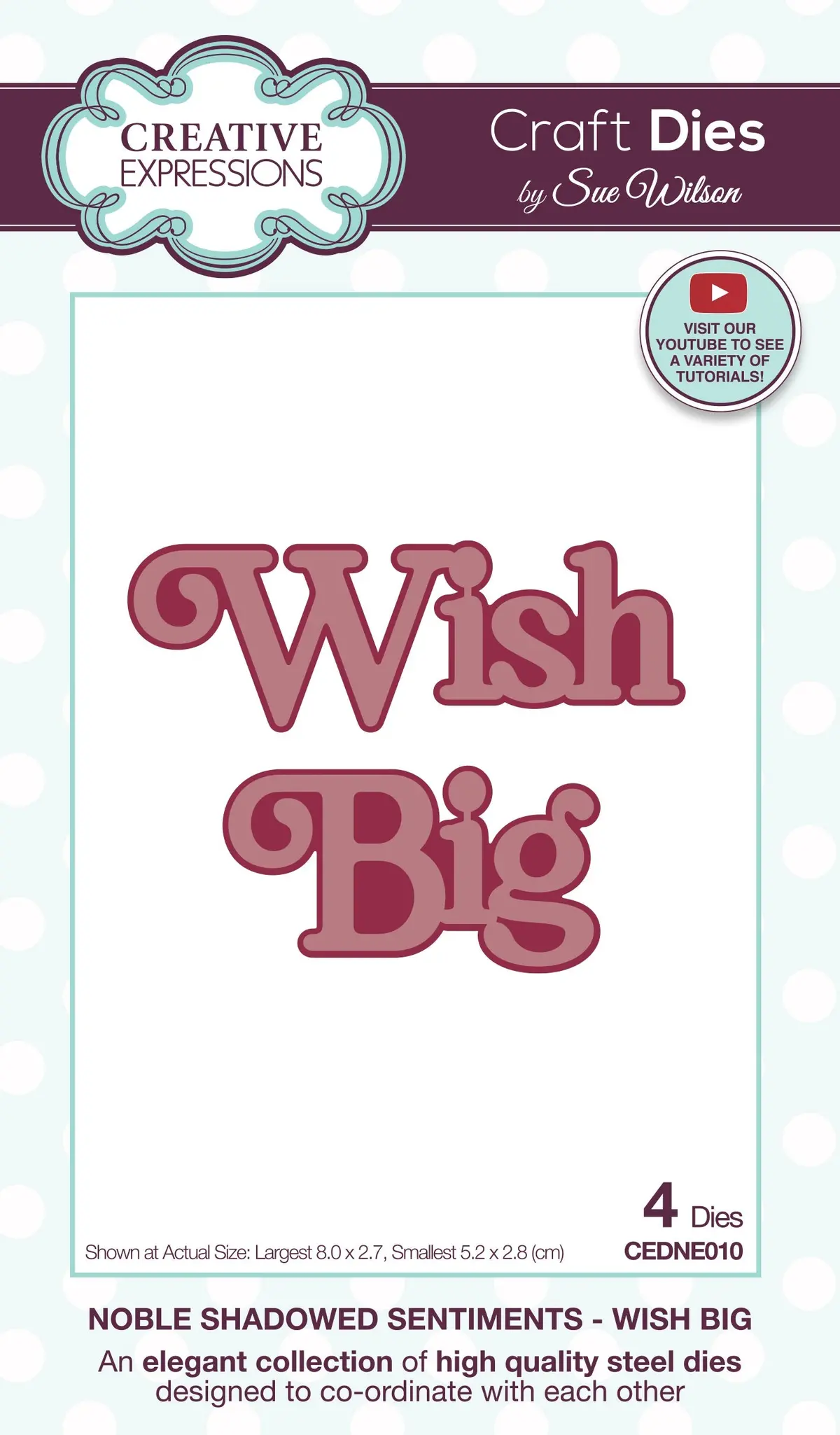 Creative Expressions Sue Wilson Wish Big Noble Shadowed Sentiments Wish Big Craft Die 1