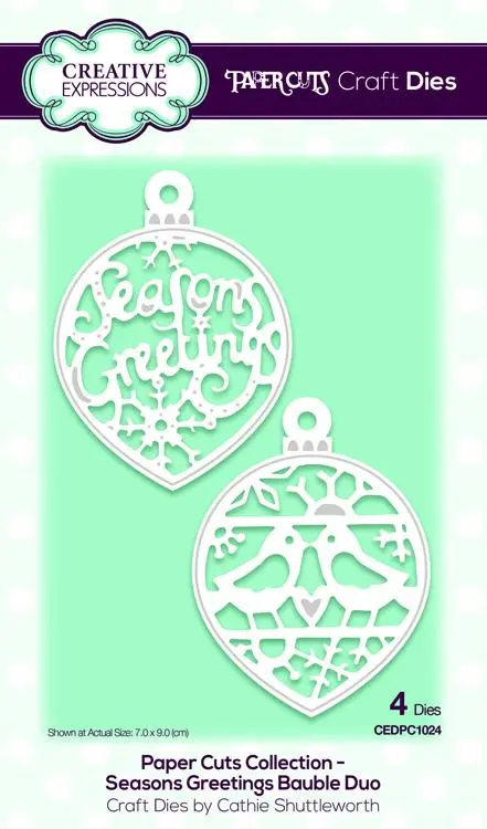 Creative Expressions Die Paper Cuts Collection - Seasons Greetings Bauble Duo 1