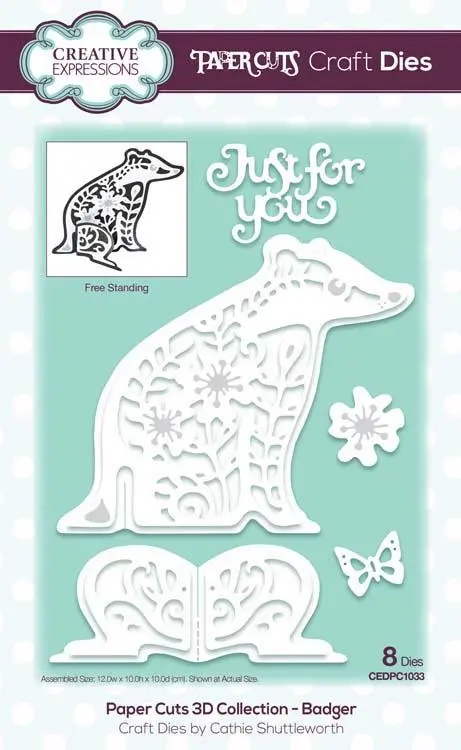 Creative Expressions Paper Cuts 3D Collection Badger Die 1